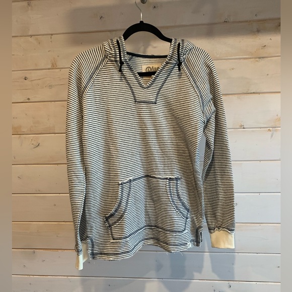 Blue 84 | White & Blue Striped Hoodie - Picture 1 of 7